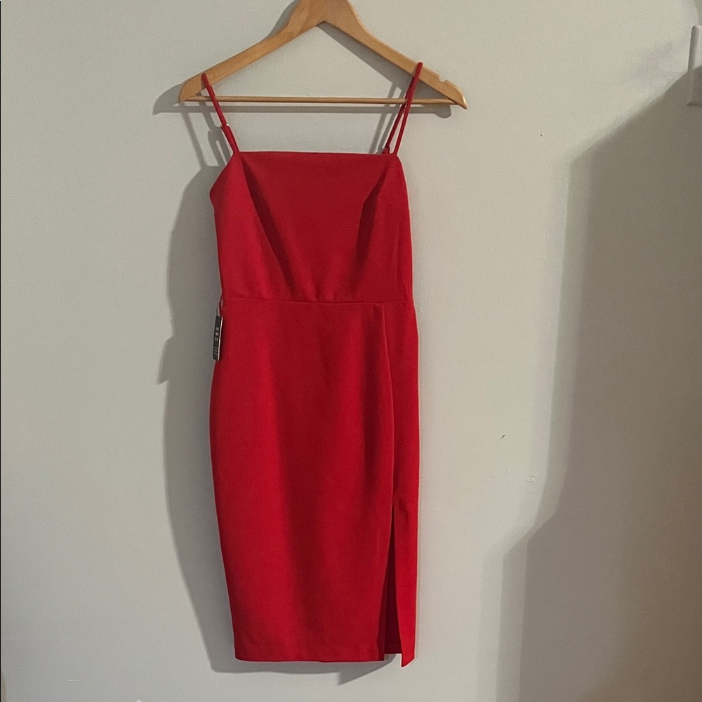 Express Vibrant Red Midi Dress